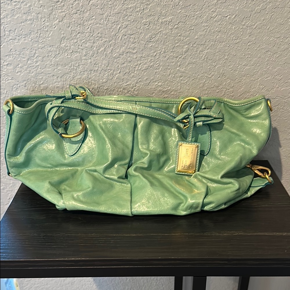 The Original Car Shoe Green and Gold Travel Bag with Spacious Design